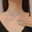 1 Bộ Vòng cổ + Bông Tai Đính Kim Cương Giả Thời Trang Cho Nữ