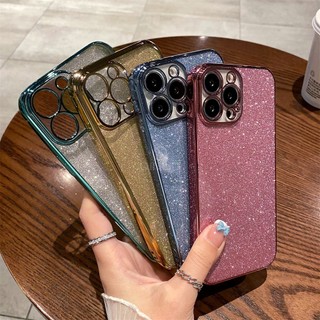 Ốp Điện Thoại Silicon Dẻo Mạ Màu Kim Tuyến Sang Trọng Cho iPhone 11 12 Pro Max 11Pro 12Pro 12Mini