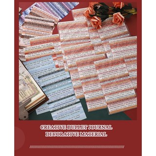Bộ 8 Tấm Sticker Washi Dán Trang Trí Sổ Tay Phong Cách Vintage
