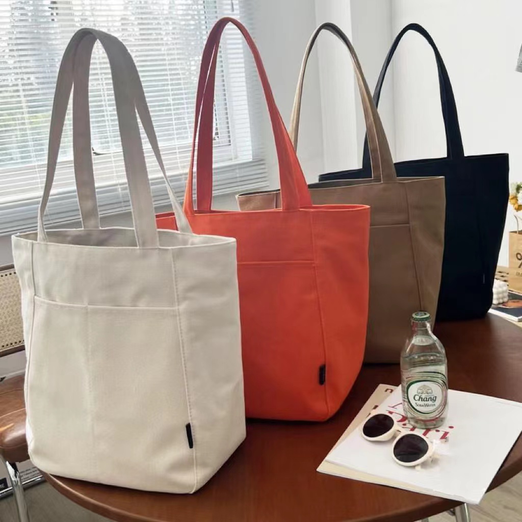 Túi vải canvas sức chứa lớn, thời trang mới cho học sinh, đeo vai đơn, kiểu tote