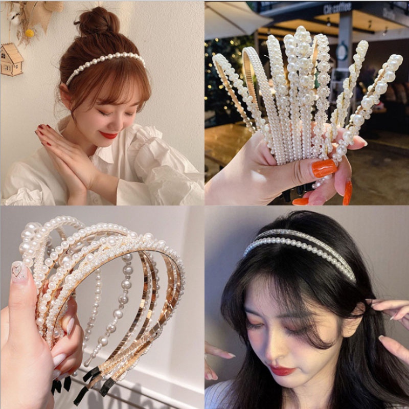Korean Elegant Pearl HeadBand Women's Shampoo Hair Band Fashion Hair