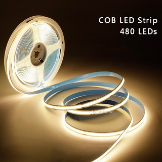 Đèn LED dải COB 12V 24V 10M 5M 480LEDs / M RA 90 Băng LED linh hoạt mật độ cao 3000K 4000K 6000K Trang trí phòng bếp 8mm