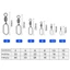Bộ 50 Đầu Nối Chụp Câu Cá Có Pin Cường Lực Cao Bền 2 # -12 # Bóng Hạng Nặng