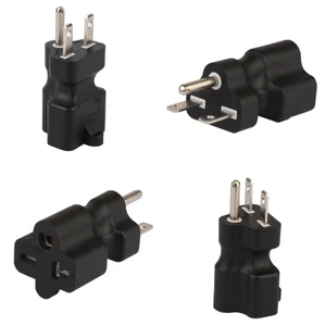 BTM Nema 6-15P sang Nema 6-15 20R Bộ chuyển đổi nguồn AC 3 lỗ DIY Dây cần thiết Màu đen