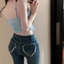 Pealike Nữ Spaghetti Dây Crop Phù Hợp Với Áo Bé Gái Tua Rua Cami Màu Trơn Xe Tăng Cho Dạo Phố