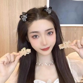 Kẹp Tóc Vải Lưới Đính Nơ In Họa Tiết Gấu Dễ Thương Cho Bé Gái