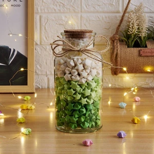 Bình giấy hình ngôi sao gấp Chai thủy tinh Chai rỗng có nắp Chai chúc mừng
