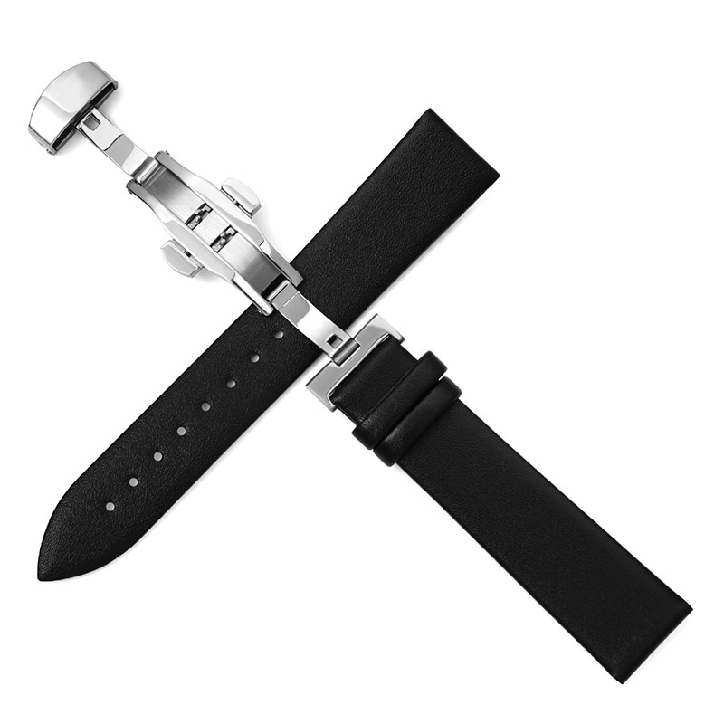 Dây Đồng Hồ Đeo Tay Chất Liệu Da Bò Mềm Siêu Mỏng 12 13 14 15 16 17 18 19 20 21 22mm