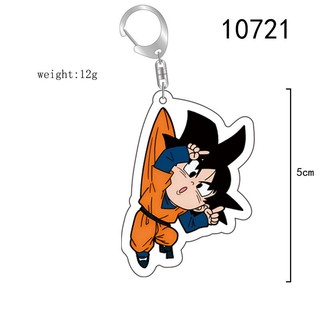 Móc Khóa Hai Mặt Bằng Acrylic Trong Suốt Họa Tiết Hoạt Hình Dragon Ball Goku