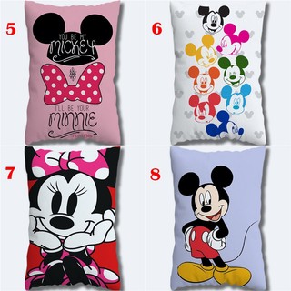 Vỏ gối in hình Mickey & Minnie một mặt, chất liệu polyester, hình chữ nhật, vỏ gối hoạt hình Disney, trang trí phòng ngủ/sofa (không lõi gối)