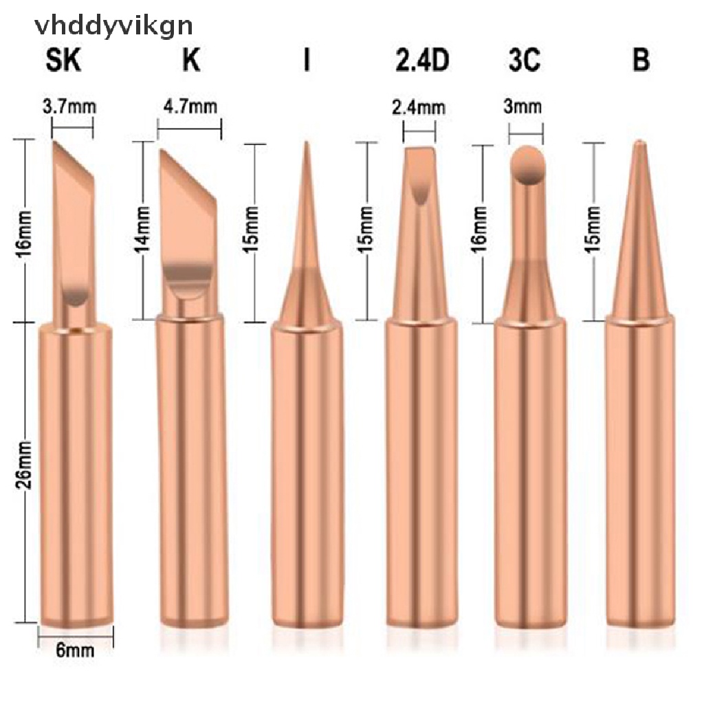 Set 5 / 6 Đầu Hàn 900M-T Bằng Đồng Nguyên Chất Không Chì
 Vn