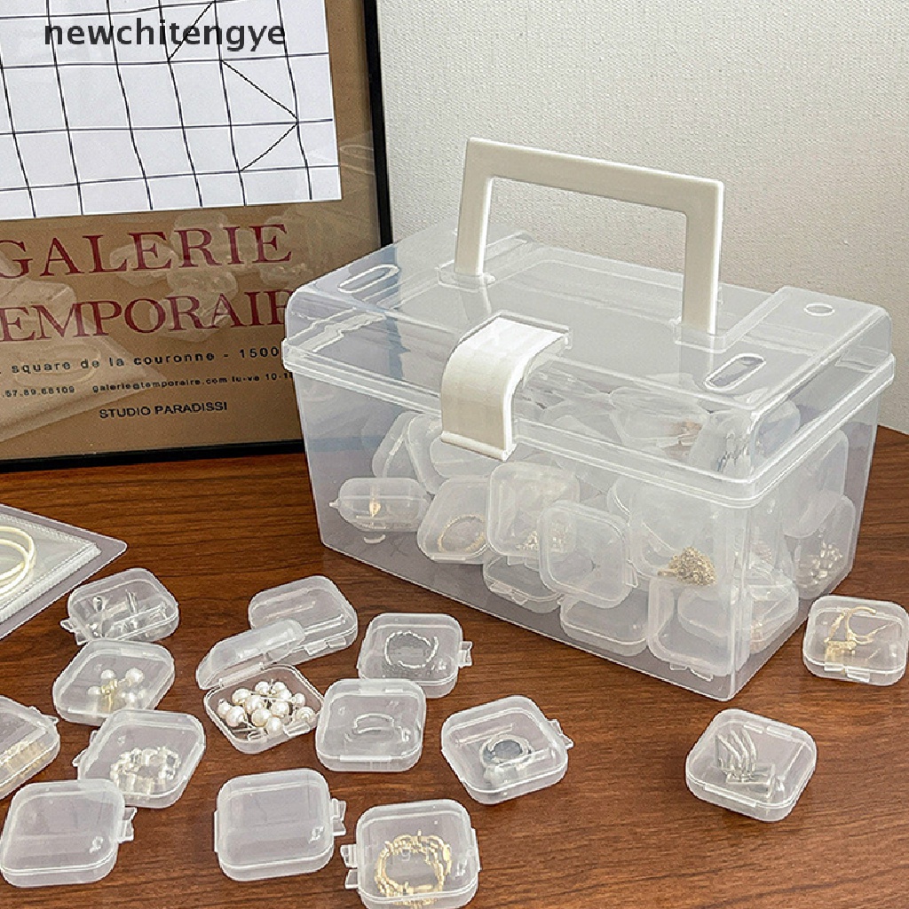 10pcs Mini Small Case PP Transparent Plastic Storage Box Pack