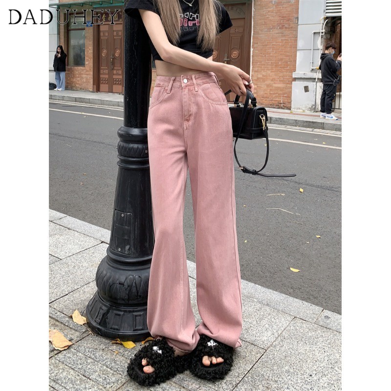 Ảnh Quần jean dài DADUHEY dáng rộng lưng cao phong cách Hàn Quốc thời trang sang trọng dành cho nữ 3