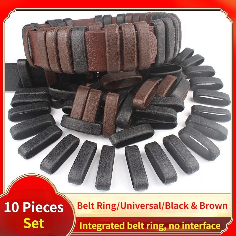 Bộ 10 Chiếc Nam Da Thắt Lưng Vòng Đai Khóa Vòng Cố Định Đuôi Phụ Kiện Khóa Móc Khóa Da Vòng Chiều Rộng 4cm