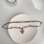 Yoo Black Gemstone-States Choker Dây Dệt Áo Len Dây Chuyền Trang Sức Cho Nữ