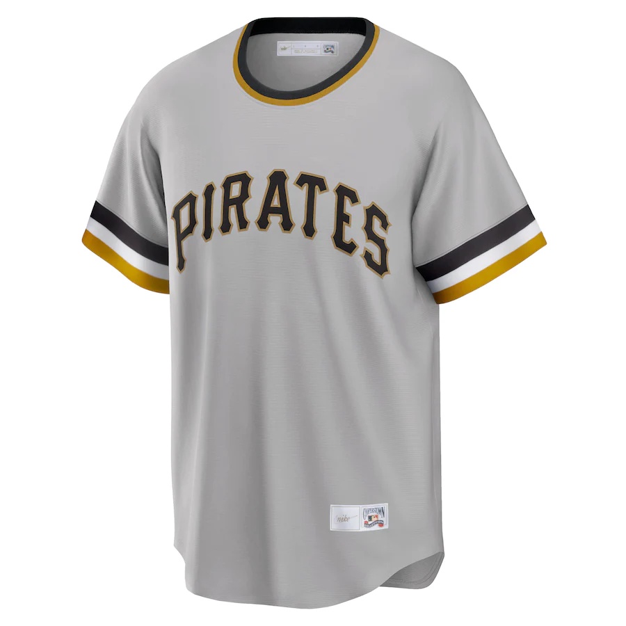 Áo Bóng Chày MLB Pittsburgh Pirates Roberto Clemente Jersey Xám, Size Lớn