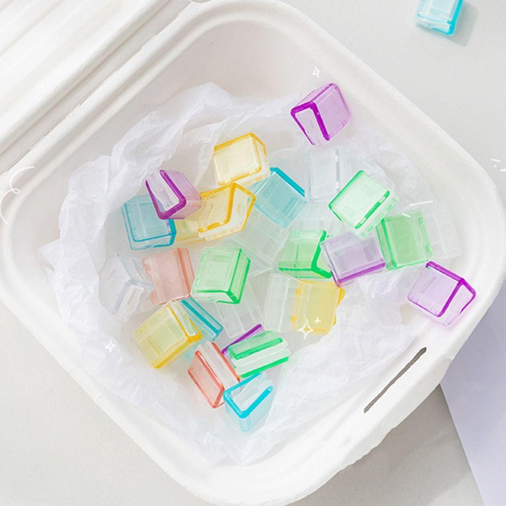 TOPTOOLCX 20 Chiếc Kẹp Giấy Chữ Màu Kẹo Sáng Tạo Nhựa Trong Suốt Đồ Dùng Học Tập Văn Phòng Phẩm Giấy Kiểm Tra Tập Tin Thư Mục