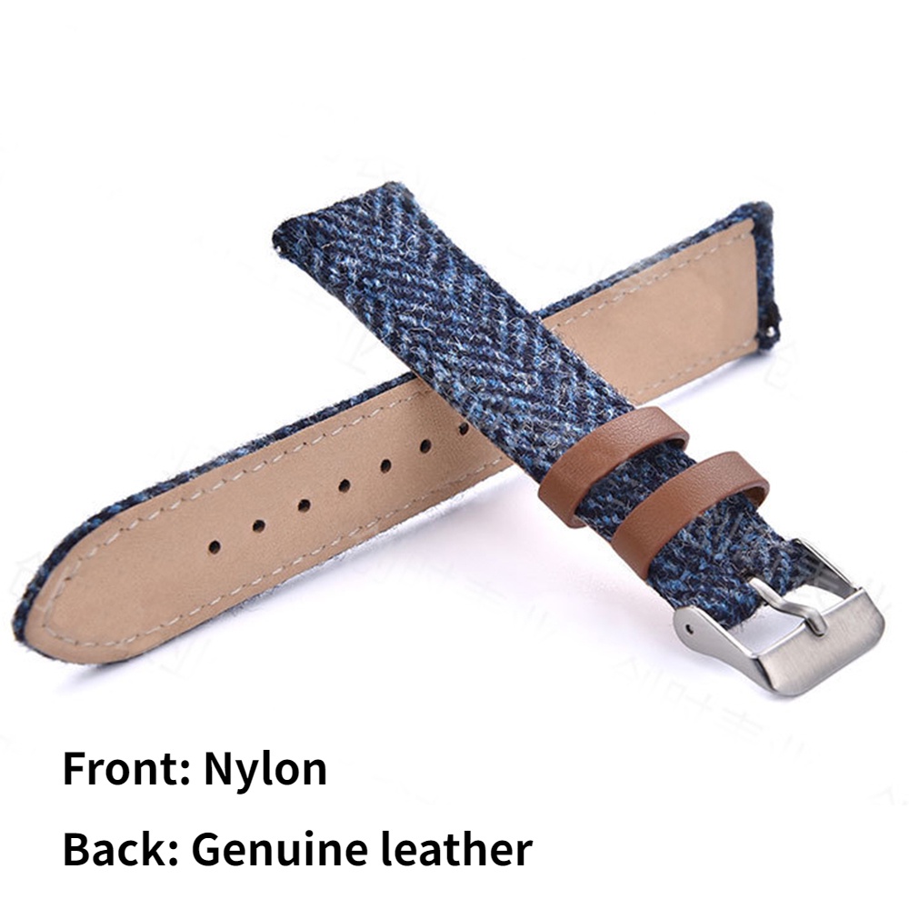 Dây Đeo Đồng Hồ Bằng Da Nylon 18mm 20mm 22mm Phong Cách Vintage