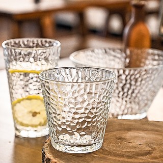 Bộ 6 Ly thủy tinh vân nhám phong cách Nhật Bản, Cốc chịu nhiệt dùng uống trà, nước ép, soda 310ml