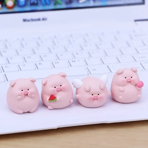 Mô hình heo tròn dễ thương tiểu cảnh, bày bàn làm việc, bàn học, tủ sách, taplo ô tô