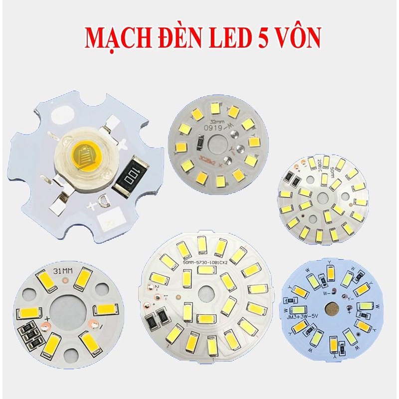 Mạch led tròn 3W 5W 10W điện DC 5V - chế đèn led tiện dụng | Shopee ...