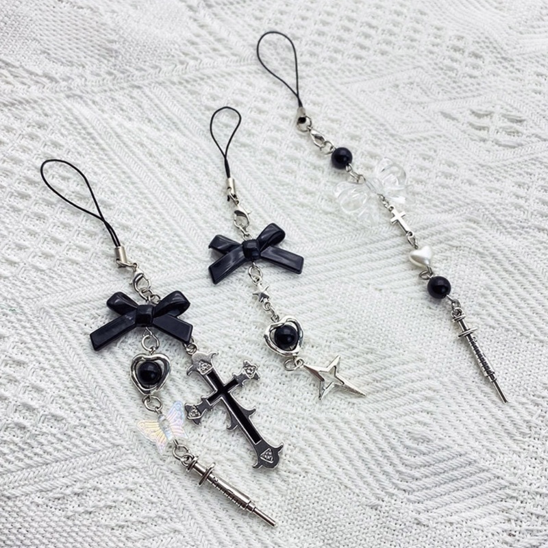 Ppy Móc Khóa Cho Túi Điện Thoại Dễ Thương Cross-Bow Charm Nữ Dây Đeo Dây Đính Hạt Dây Xích