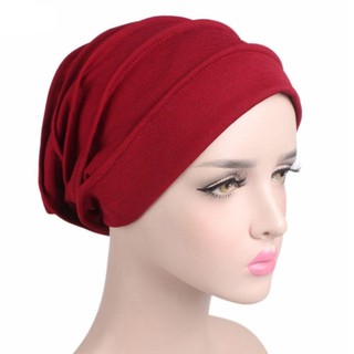WARMTHCO Nữ Ung Thư Hồi Giáo Khăn Mũ Vải Co Giãn Đầu Mũ Mũ Ruffle Hat