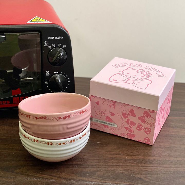Bộ Tô Đĩa Sứ Họa Tiết Hello Kitty Dễ Thương Tiện Dụng Cho Gia Đình