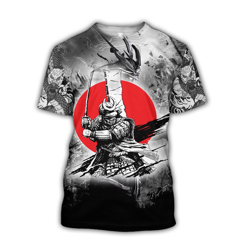Áo Thun Tay Ngắn In Hình Samurai Xăm Hình 3D Thời Trang Mùa Hè 2023 Phong Cách Harajuku Cho Nam Và Nữ TX-4