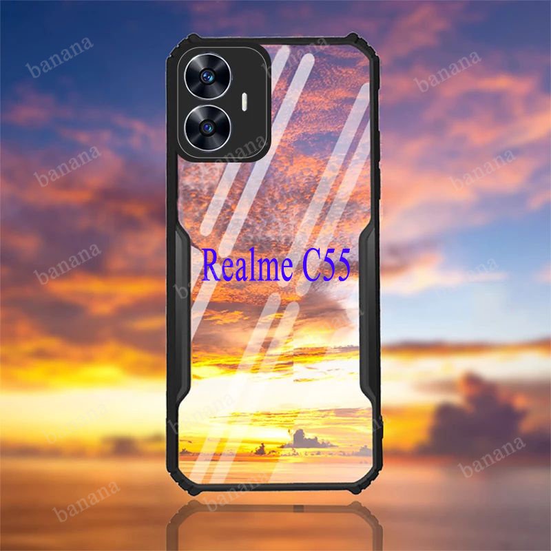 Ốp Lưng Cho Realme C55 C33 C35 C30S Ốp lưng Clear View Trong Suốt Acrylic Chống Sốc Cản Mềm TPU Edge Tất Cả Bao Gồm Chống Rơi