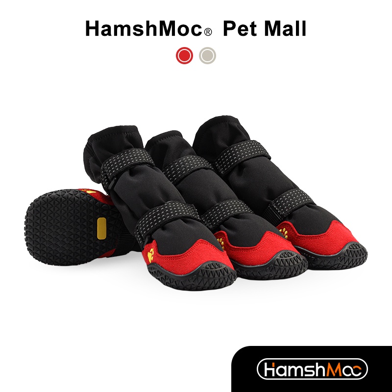 HamshMoc Chống Nước Cho Chó Giày Phản Quang Chó Bốt 4 Chiếc Chống Trơn Trượt Thoải Mái Thoáng Khí Chắc Chắn Ngoài Trời Paw Bảo Vệ Cho Chó