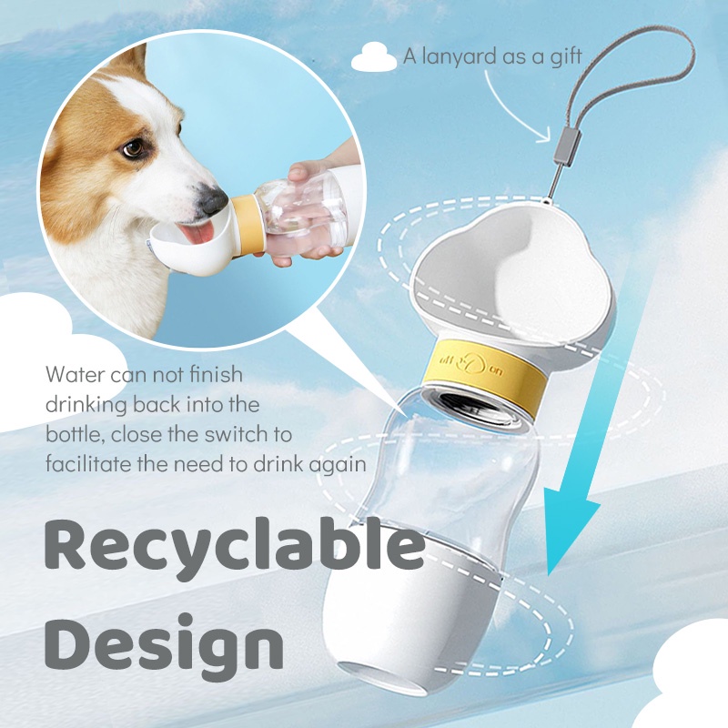 HamshMoc 2 Trong 1 Chai Cho Chó Di Động Bát Nước Thú Cưng Chống Rò Rỉ Chai Nước Uống Cho Thú Cưng Hộp Đựng Thức Ăn Cho Chó Đi Bộ Đường Dài Và Du Lịch Ngoài Trời