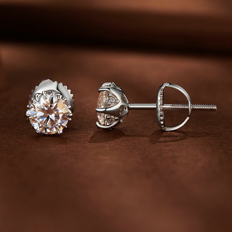 Bamoer Bông Tai Hình Móng Vuốt s925 0.5ct Và 1ct six mse020