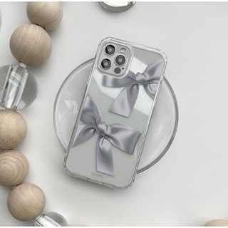 Họa tiết ruy băng Vỏ trong suốt (4 loại) tương thích cho iPhone 16 15 14 13 12 11 pro max mini s23 s22 s21 s20 note ultra plus hồng tím