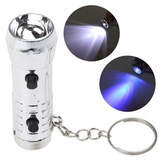 Flgo Thời Trang 2 Trong 1 Trắng Đèn Pin Cho Vòng Chìa Khóa Mini LED Móc Khóa UV Tím Đèn Pin Móc Khóa Xe Cho Chìa Khóa Cho F