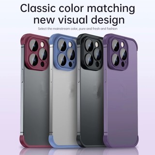 [Jlk] Ốp điện thoại bảo vệ góc cạnh cho iPhone 16 ProMax 15 14 13 Plus 12 Pro Max Vỏ bảo vệ ống kính silicon mềm