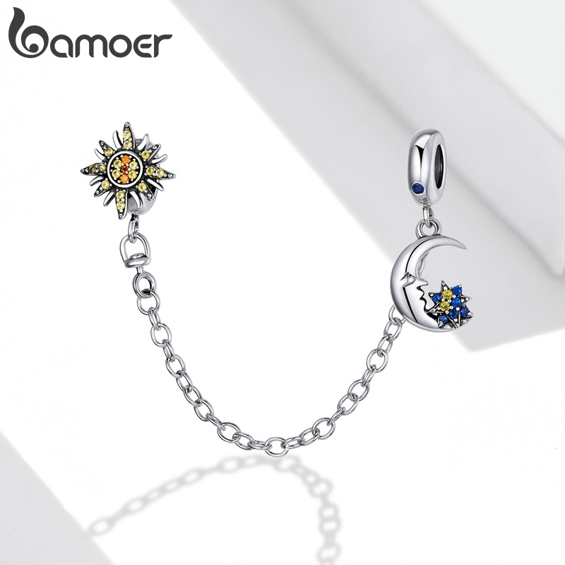 Bamoer Bạc 925 Dây Xích An Toàn Trái Tim Vĩnh Cửu Trang Sức Vòng Tay Quyến Rũ Quà Tặng Cặp Đôi Đa Năng