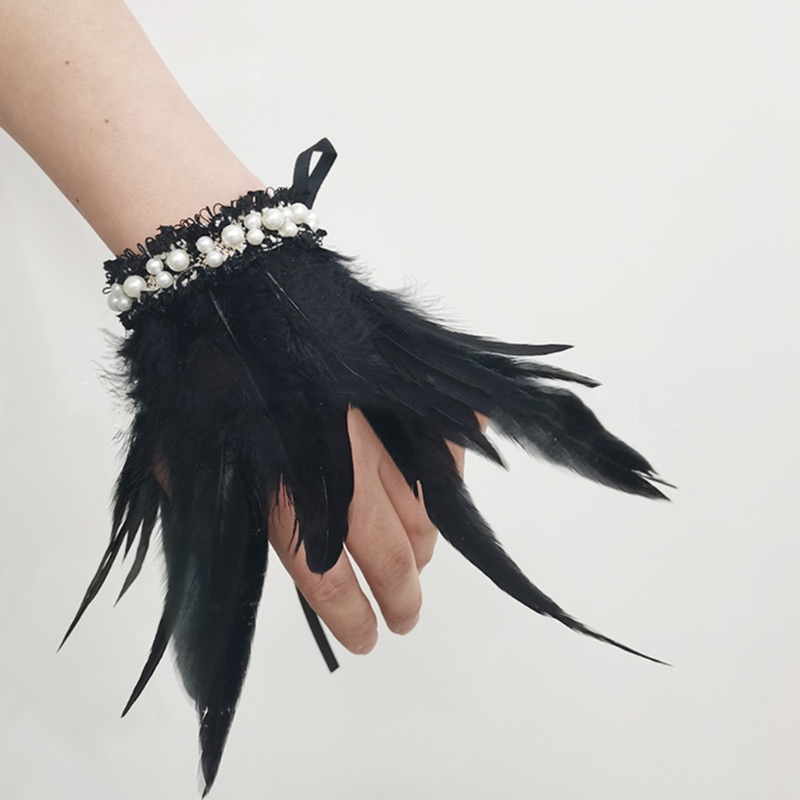 [CH *] Màn trình diễn sân khấu Showgirl Lông gà trống nhuộm tự nhiên Dây đeo cổ tay lông vũ