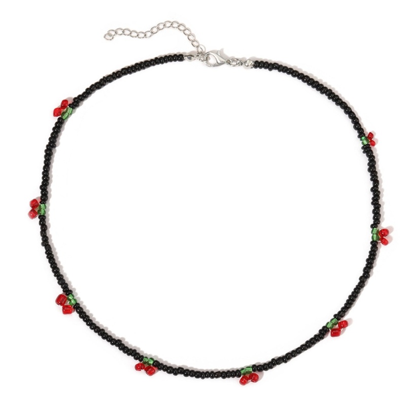 Dây chuyền thời trang Hàn Quốc K-pop hoa anh đào với chocker hạt trong suốt, phù hợp dự tiệc