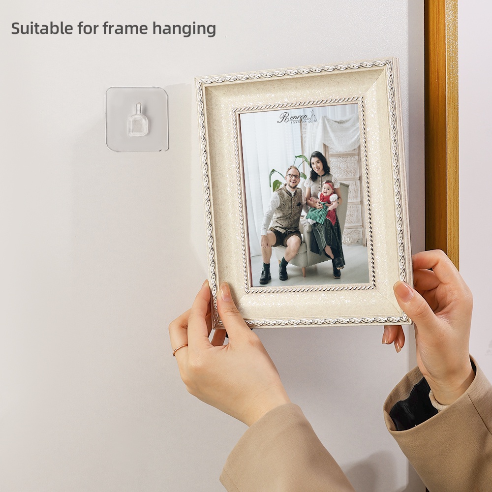 Móc Treo Khung Ảnh Dán Tường Không Cần Khoan Lỗ Trong Suốt Tiện Dụng Cho Gia Đình / Văn Phòng
