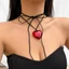 YOI Xu Hướng Thời Trang Niche Sense Tình Yêu Mặt Dây Chuyền Xương Đòn Dây Chuyền Tính Khí Gió Lạnh Có Thể Điều Chỉnh Vòng Cổ Nhung Đen
