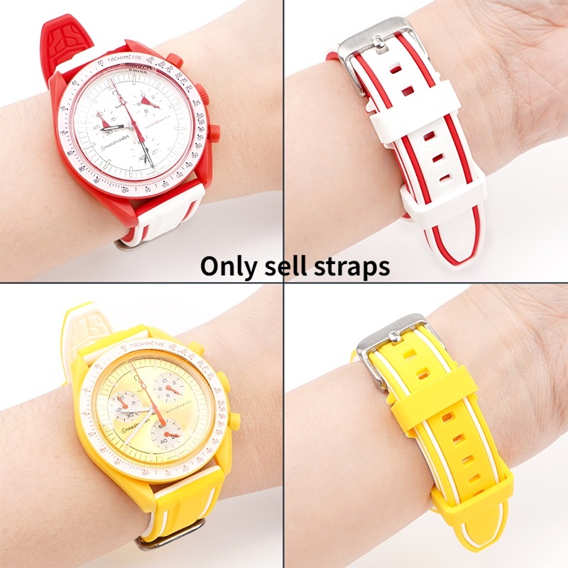 Dây Đeo Đồng Hồ Bằng Silicone 20mm Chống Thấm Nước Dành Cho Omega Swatch Co-branded MoonSwatch