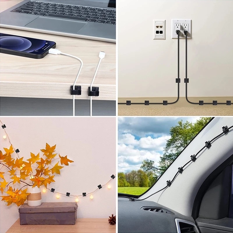Kẹp Cố Định Dây Cáp Sạc USB Tự Dính Có Thể Tái Sử Dụng