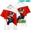 YB1 Super Mario Bros Áo Thun Anime Unisex Tay Ngắn Áo Trẻ Em Người Lớn Đồ Họa Tee 3D Áo Sơ Mi Plus Kích Thước BY1