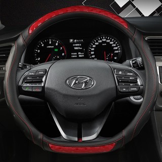 D Shape Bọc Vô Lăng Ô Tô Sợi Carbon Da Cho Xe Hyundai Sonata 9 2015 2016 2017 (3-Spoke) Elantra 4 Sport 2015 - 2019