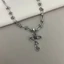 Exhila Vintage Chữ Thập Mặt Dây Chuyền Vòng Cổ Cho Nữ Dây Xích Goth Choker Grunge Trang Sức