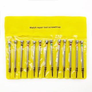 Watch Tools Parts 13PCS 0.6-2.0mm Slotted Cross Screwdriver Set Link Pin Remover Screwdrivers for Watch Professional Watchmakers Watch Repair Screwdrivers Tool Kit