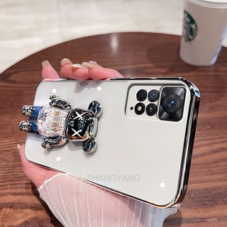 ốp lưng Redmi note 11 Pro Redmi note 11 Redmi note 11s Ốp Điện Thoại TPU Trong Suốt Mạ Điện Có Giá Đỡ Hình Gấu Cho Redmi note 11 Pro Redmi note 11 Redmi note 11s