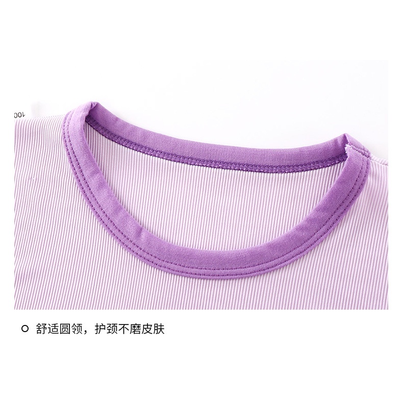 Phong Cách Mới Bé Gái Homewear Phù Hợp Với Mật Ong Mầm Ren Bé Gái Tay Ngắn Dễ Thương Bé Gái Trẻ Em Phù Hợp Với Mùa Hè