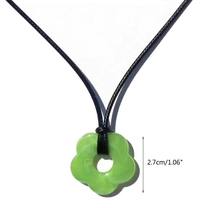 Vòng Cổ Choker Dây Sáp Dài Mặt Hoa Thanh Lịch Có Thể Điều Chỉnh Cho Nữ
